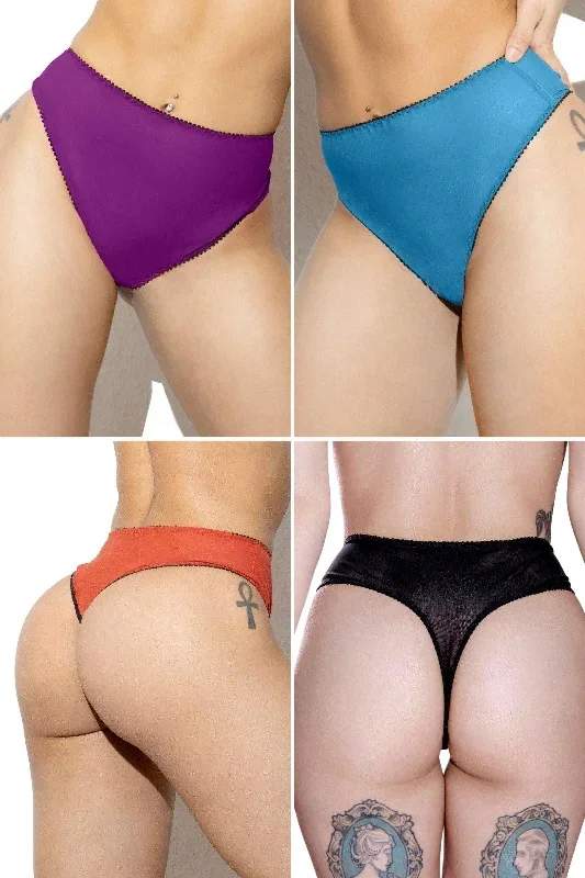 3 PACK MIDNIGHT mesh high waist thong