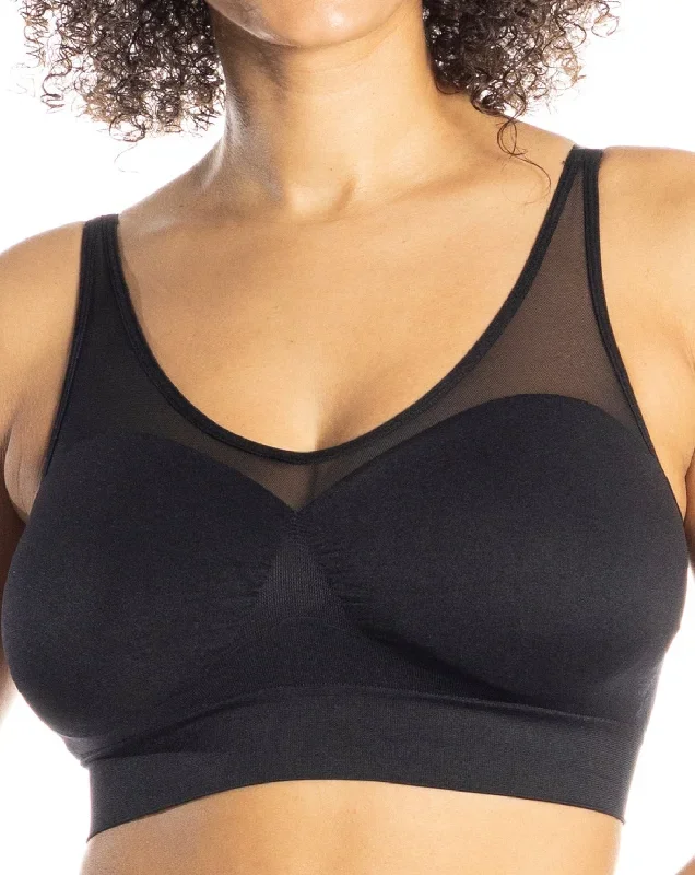 Ahh Bra Wire free with Mesh Neckline with Adjustable Straps