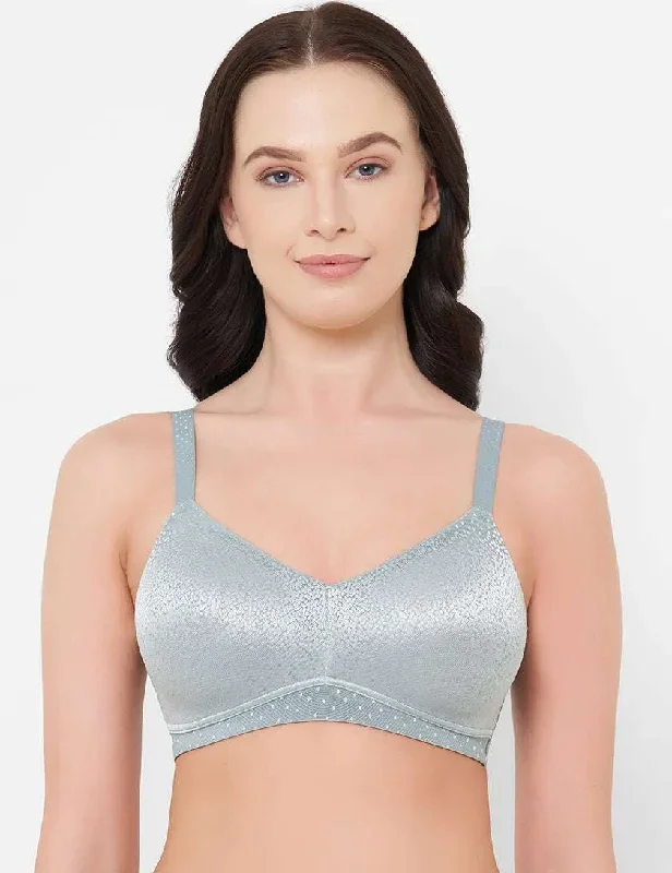 Back Appeal Non Padded Non Wired Full Coverage Full Support Everyday Comfort Bra - Grey