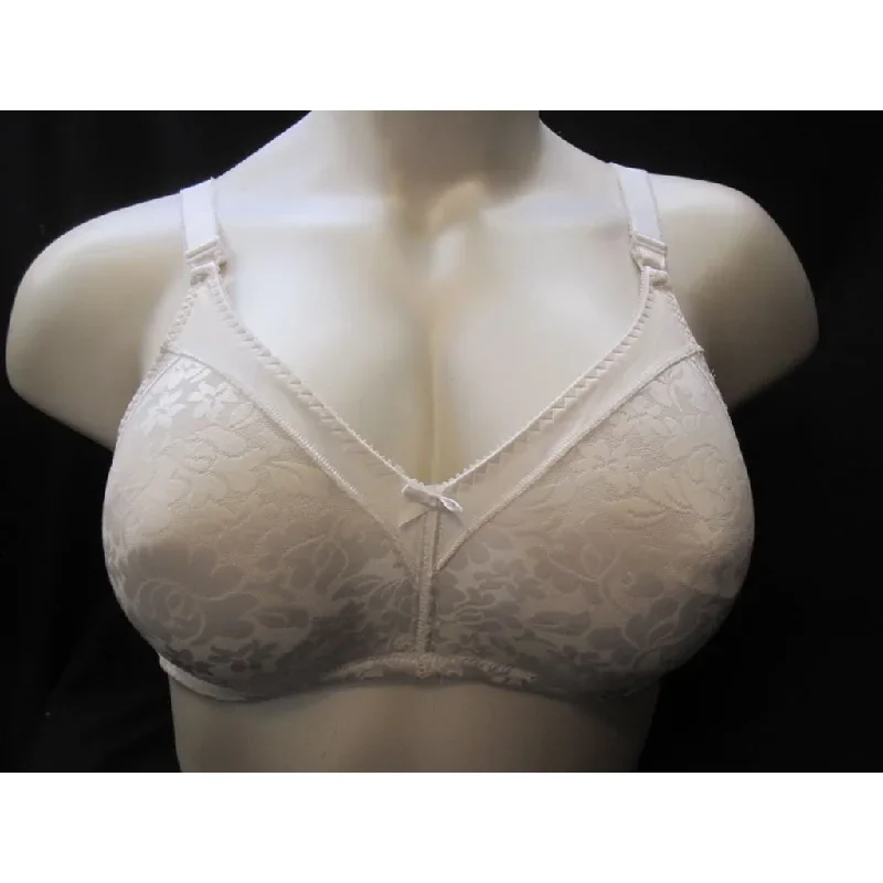 Bali 3372 Double Support Lace Wirefree Bra 40C White NEW WITHOUT TAGS