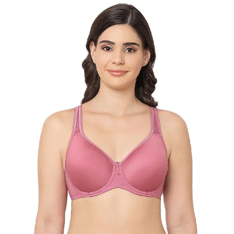 Basic Beauty Padded Wired Full Coverage Full Support Everyday Comfort Spacer Cup Bra-Pink