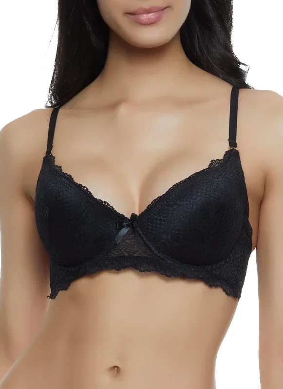 Basic Lace Solid Plunge Bra