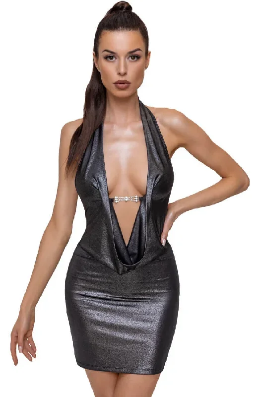 Bodycon dress with silver shimmer - Let's Go Out