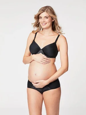 Waffles Nursing Spacer Bra Black