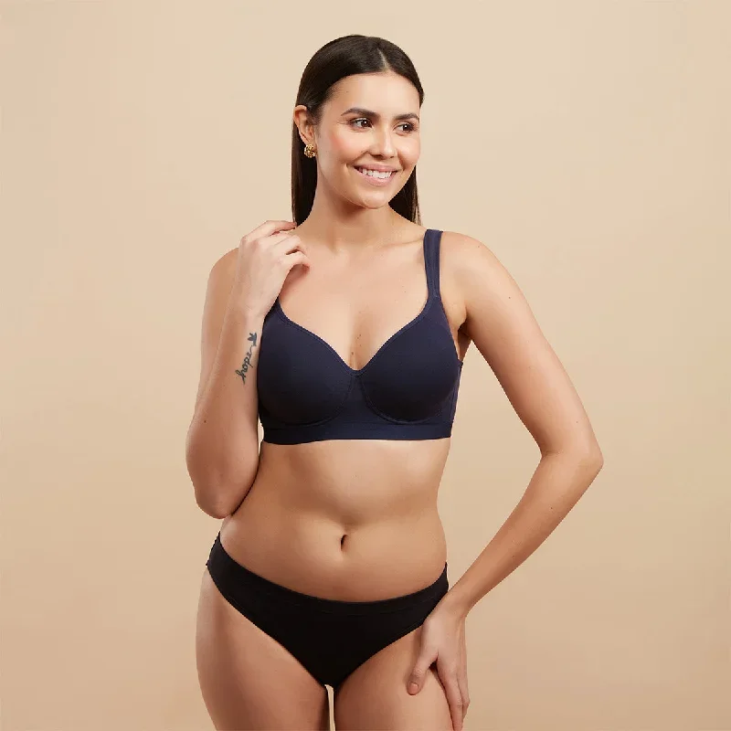 Nykd by Nykaa Breathe Cotton Lift Bra  - NYB227  D Blue