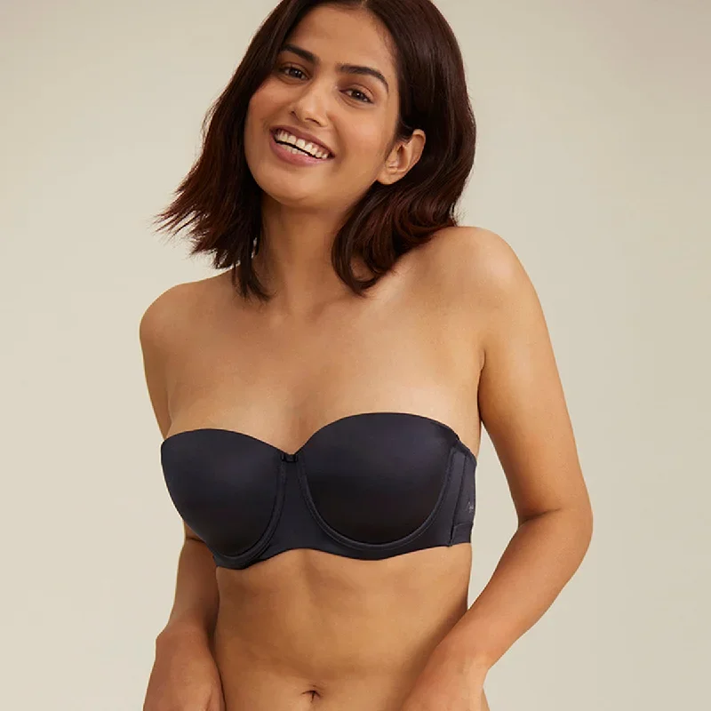 Breathe Shine Padded wired Strapless Bra Medium coverage - Slate NYB011