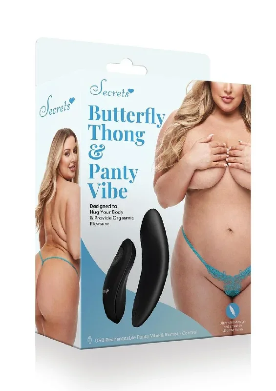 Butterfly Panty and Rechargeable Vibe-Bk