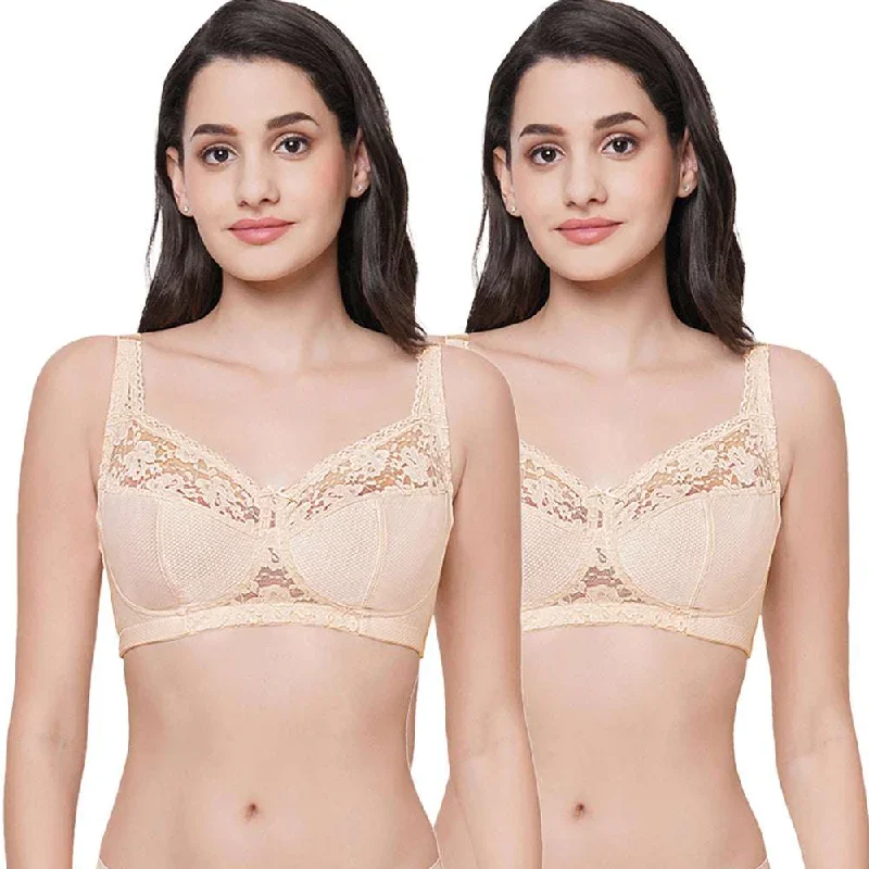 Charming Illusion Non Padded  Non Wired Full Cup Plus Size Full Support Pack of 2 Minimizer Bra