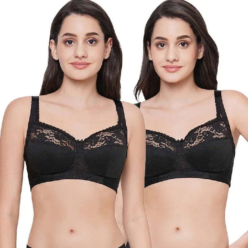 Charming Illusion Non Padded  Non Wired Full Cup Plus Size Full Support Pack of 2 Minimizer Bra