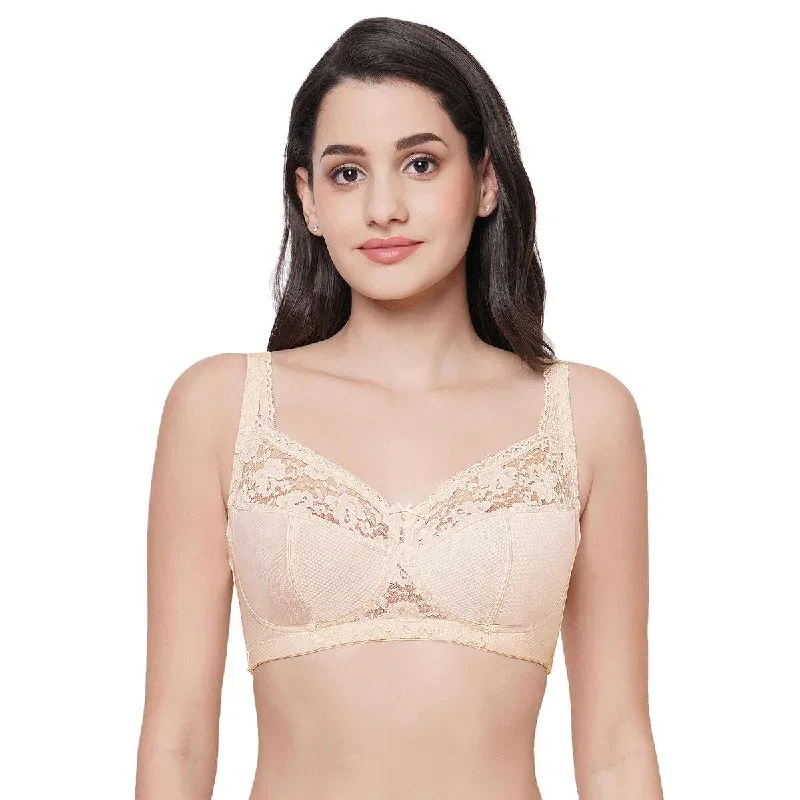 Charming Illusion Non-Padded Non-Wired Full Coverage Minimizer Plus Size Bra - Beige