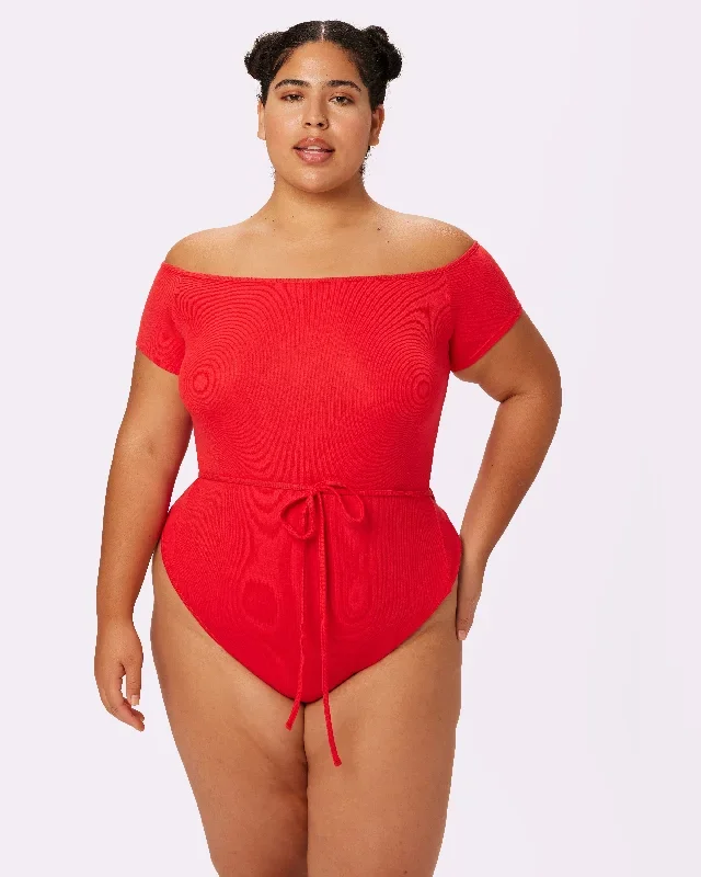 Comfort Rib Tie-Back Bodysuit | Lush Rib (Balloon)