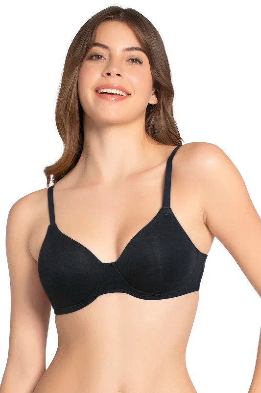 Cotton Dream Padded Non Wired T-shirt Bra - Black