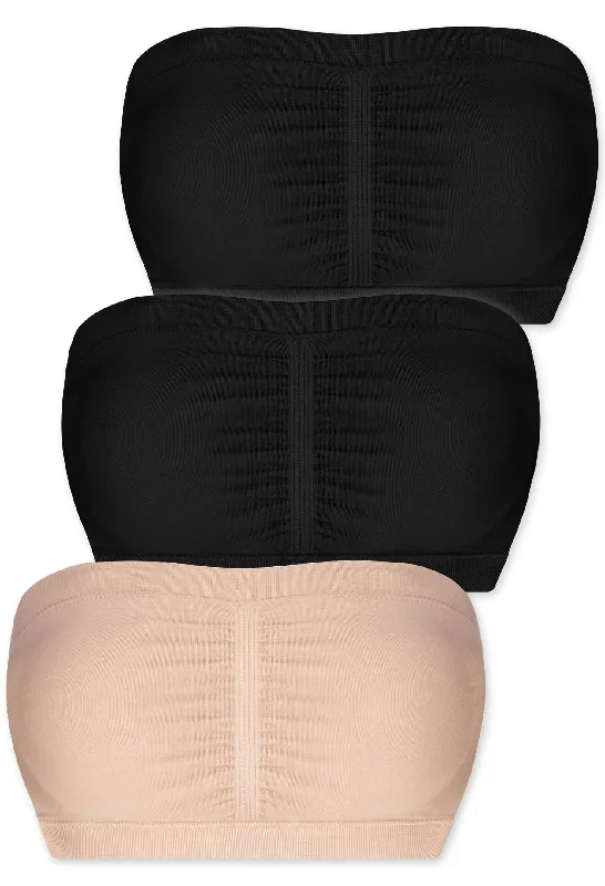 Cotton-Rich Padded Strapless Bra - 3 Pack