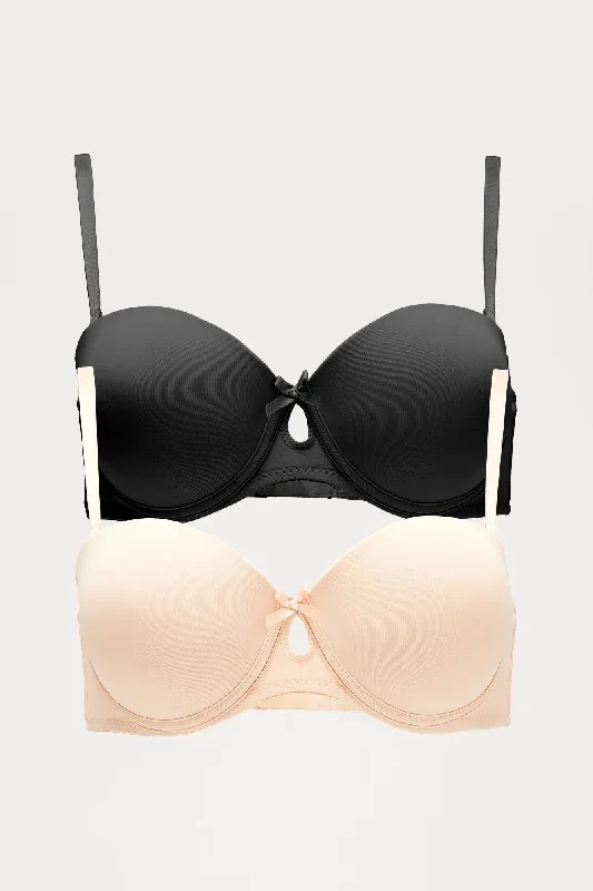 Double Fun Strapless 2 Pack Bras - Nude/combo