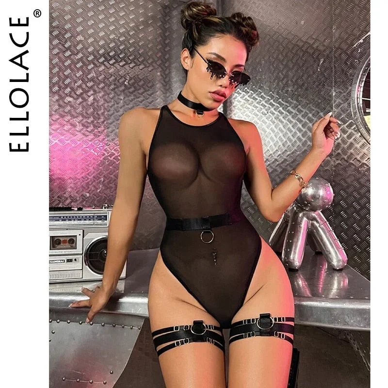 Bodysuit Thong Sword Belt Erotic Transparent Teddy Bear Porno Costumes