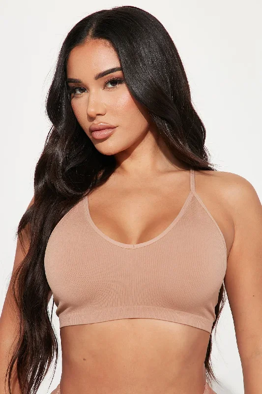 Favorite Vibe Seamless Racerback Lace Bralette - Nude