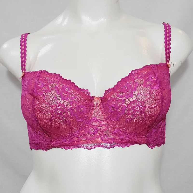 Felina 5894 Harlow Sheer Lace Full Busted Demi Underwire Bra 40D Wild Aster