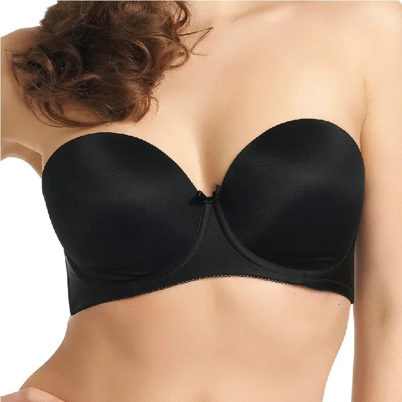 Deco Black Strapless UW Moulded Cup Bra - Freya