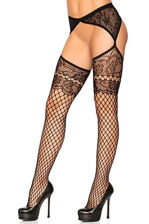 Garter Belt Lace Top Fishnets