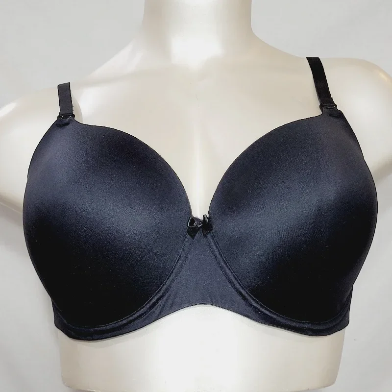 Gilligan O'Malley Full Coverage T-Shirt Nursing Maternity Underwire Bra 34C Black NWT