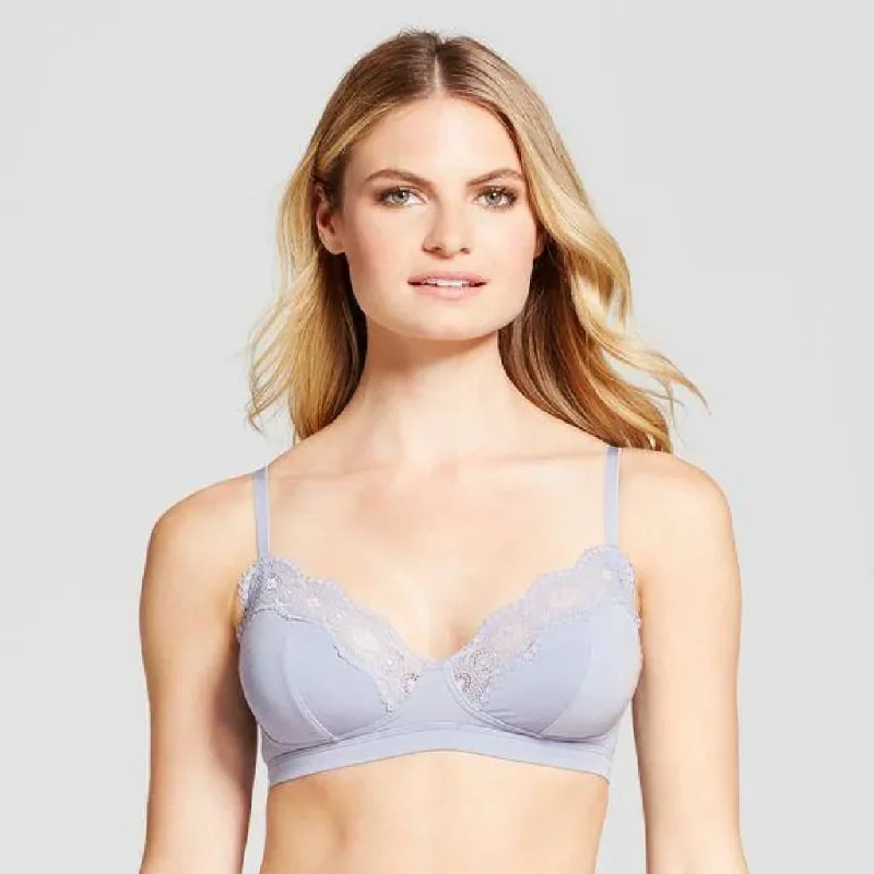 gilligan-omalley-modal-lace-trim-bralette-size-xs-x-small-misty-blue