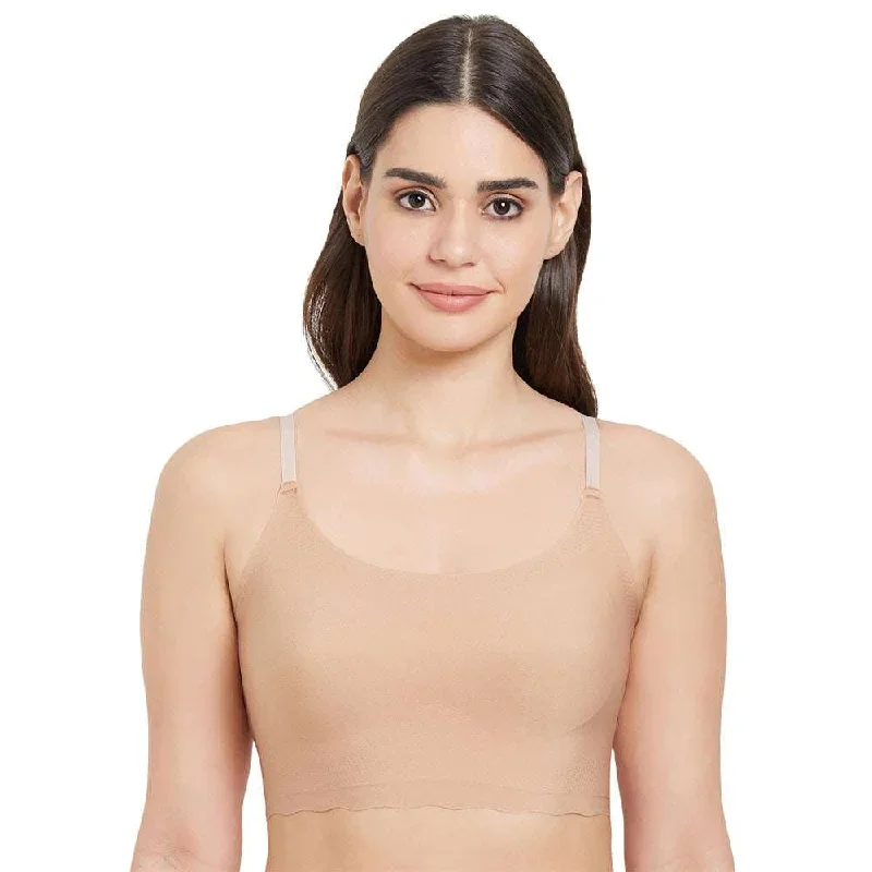 Gococi Padded Non-Wired Full Coverage Seamless T-Shirt Bra -Beige