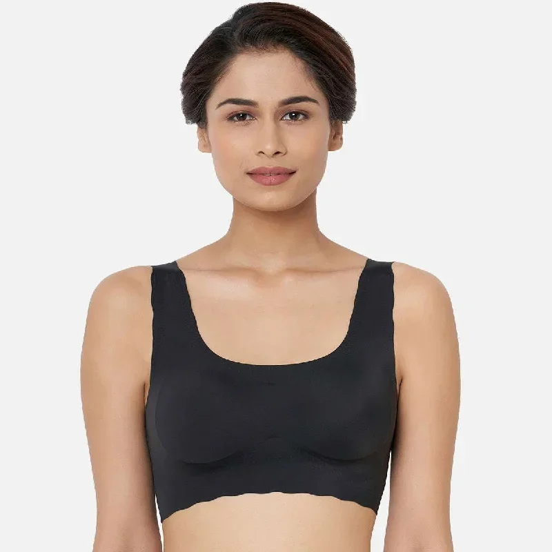 Gococi Padded Non Wired Full Coverage Seamless T-Shirt  Bras-Black