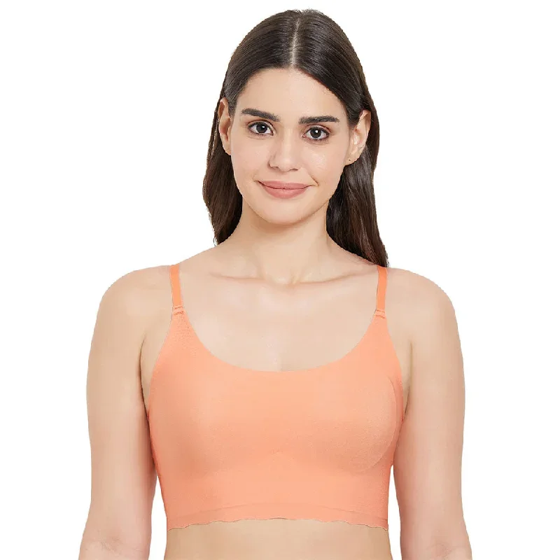 Gococi Padded Non Wired Full Coverage Seamless T-Shirt Bra-Orange