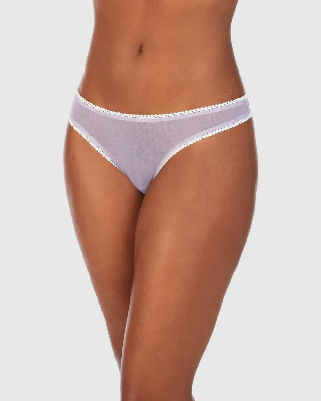 Gossamer Mesh Hip G Thong Underwear - Wisteria