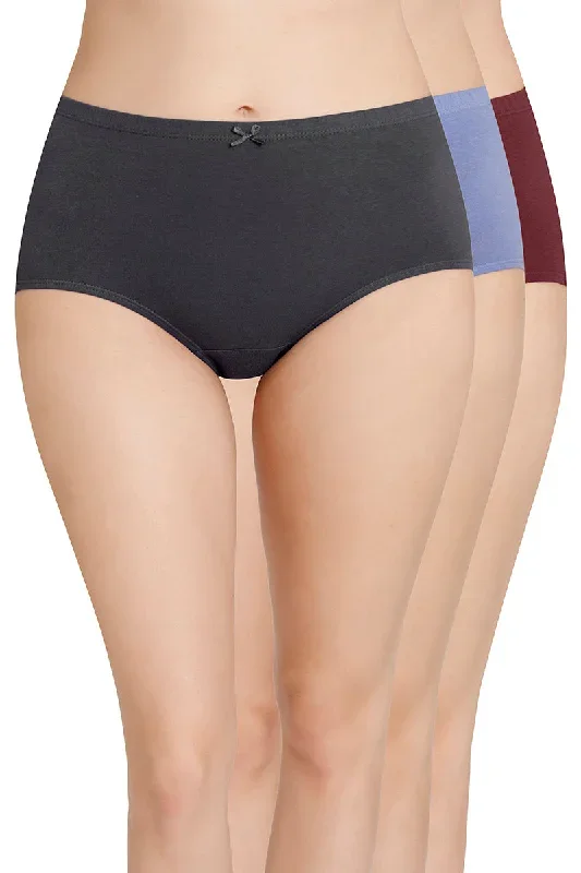 Inner Elastic Solid High Rise Full Brief Panties (Pack of 3)