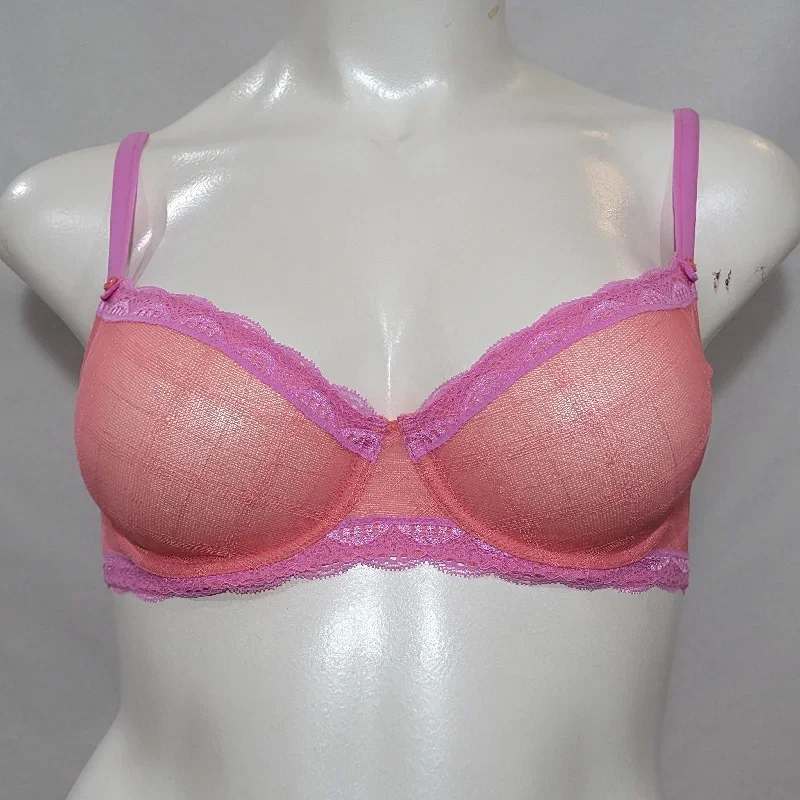 Jezebel 10027 Marni Diamond Mesh Unlined UW Bra 36D Coral