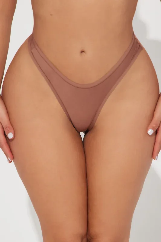 Light As A Feather Microfiber Thong Panty - Mocha