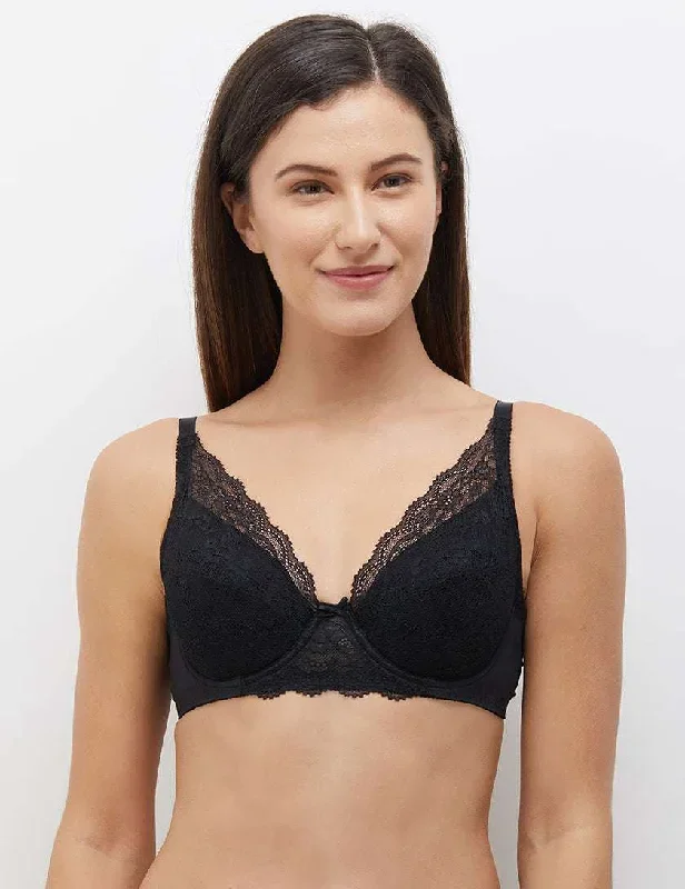 Lure Padded Wired Full Coverage Fashion Bra – Black