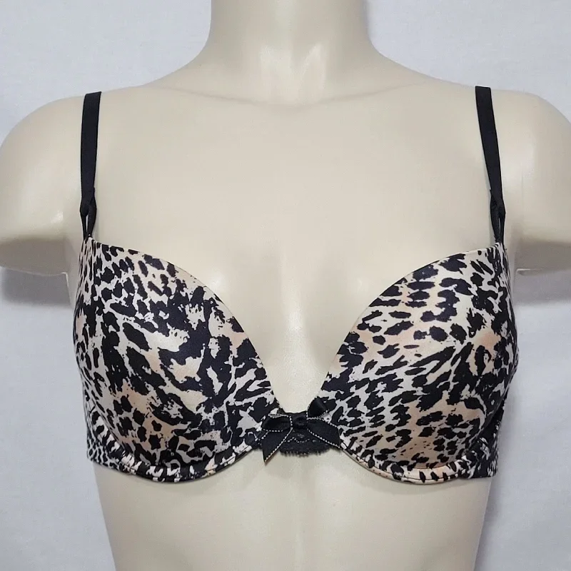 Maidenform 9406 Comfort Devotion Embellished Push Up UW Bra 36B Animal Print NWT DISCONTINUED