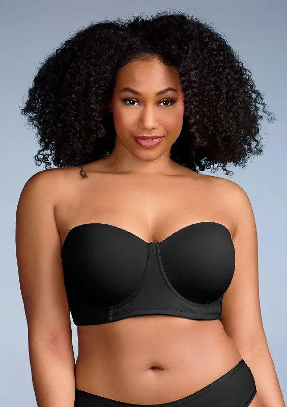 Margaret Seamless Molded Convertible Multiway Black Strapless Bra