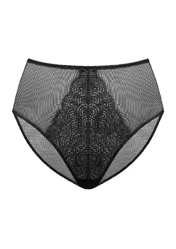 Mermaid High-Rise Black Lace Brief Underwear