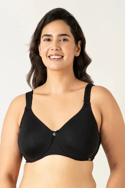 Mystic Curves Non-padded Wired Minimizer Bra - Black