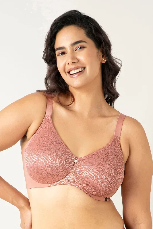 Mystic Elegance Non-padded Wired Minimizer Bra - Ash Rose