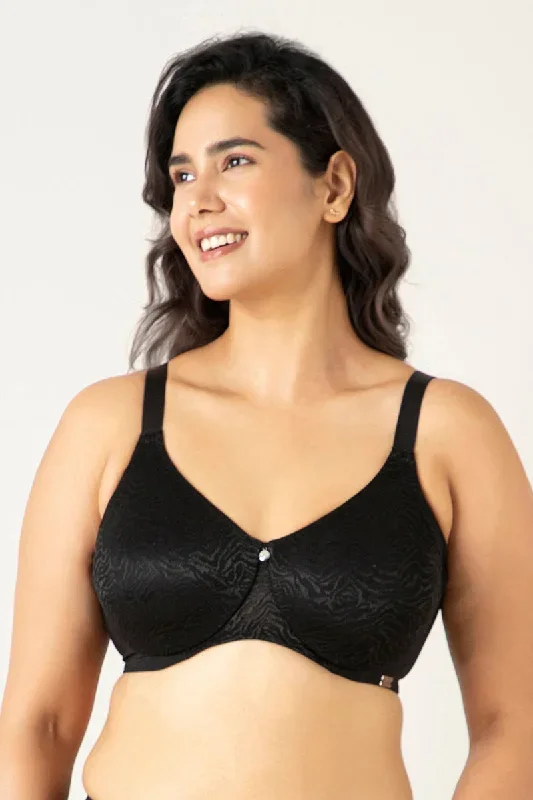 Mystic Elegance Non-padded Wired Minimizer Bra - Black