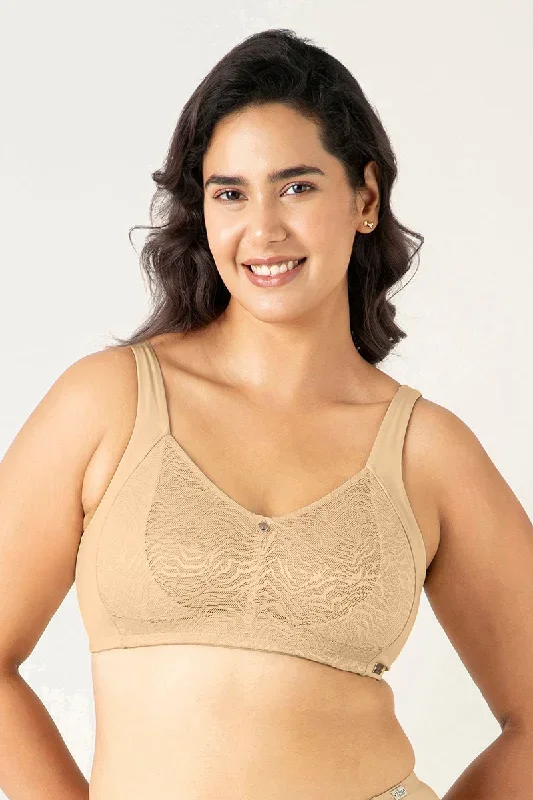 Mystic Poise Non-padded Non-wired Minimizer Bra - Sesame