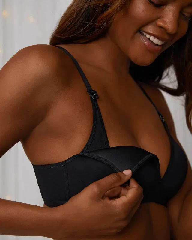 Next to Nothing Micro Wireless Nursing Bra - Black