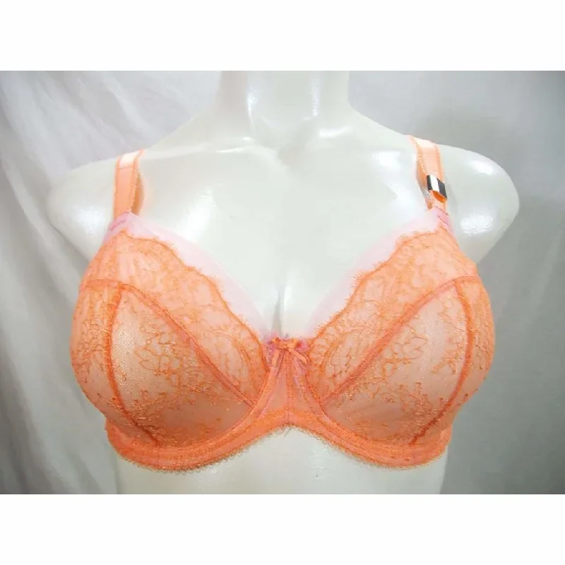 Paramour 115014 by Felina Amber Unlined Lace Full Figure UW Bra 42D Desert Flower Coral