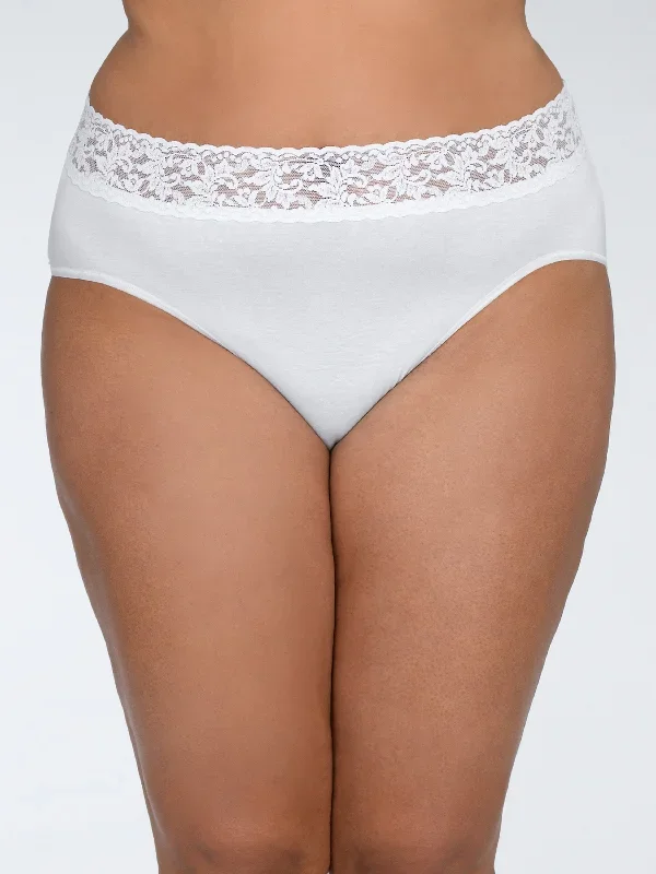 Plus Size Supima Cotton French Brief White