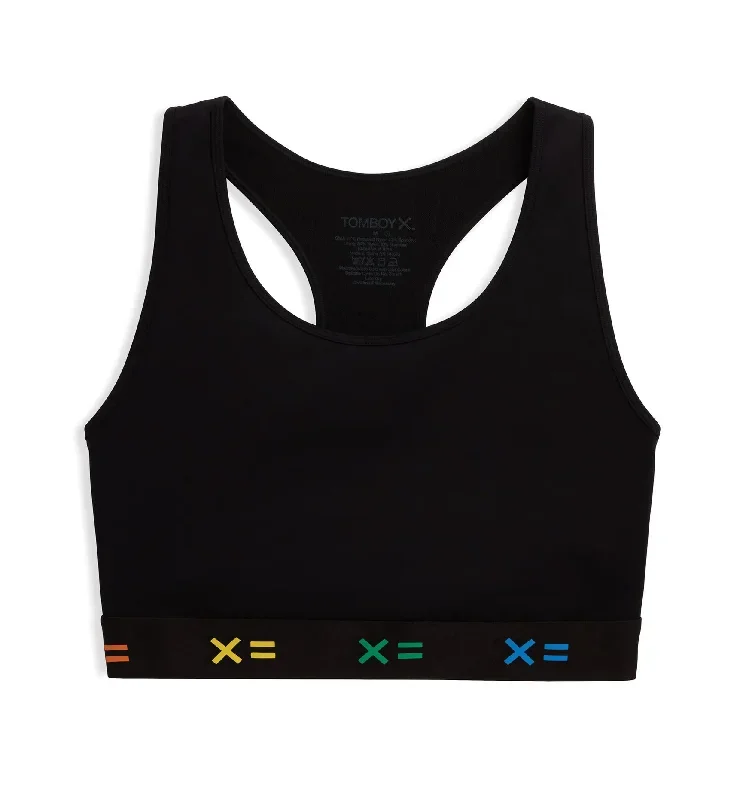 Racerback Compression Top - Black X= Rainbow