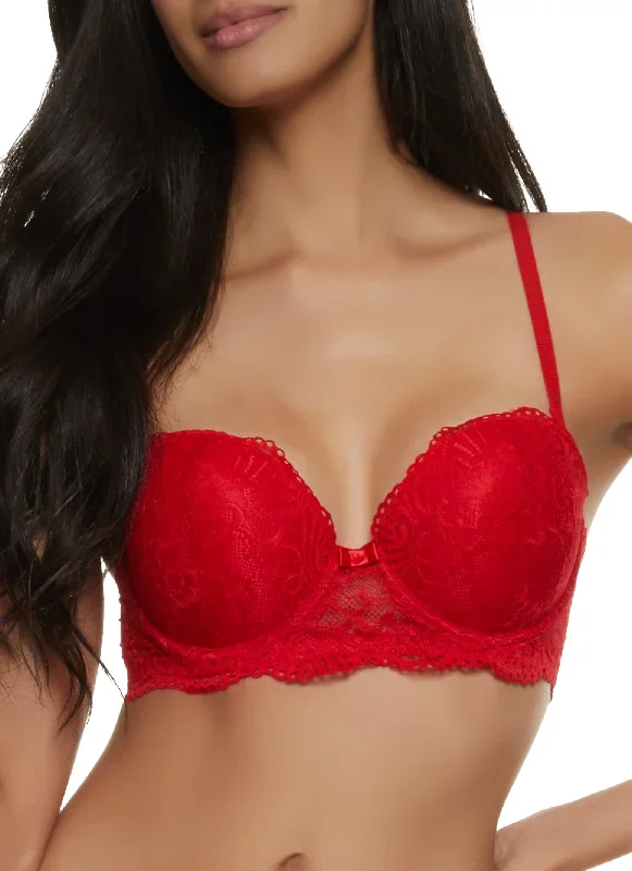 Floral Lace Balconette Bra | Converts to Strapless