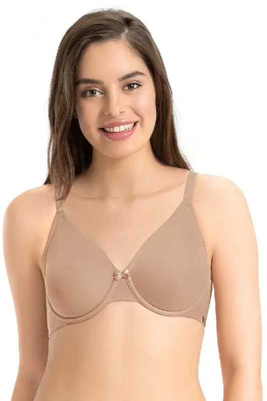 every de Non-Padded Wired Cotton Embrace Full Cover Bra - Sandalwood