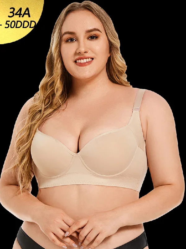 Seamless Deep V Push Up Underwire Bra