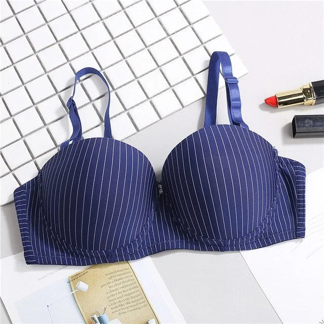 seamless-striped-push-up-bras-casual-thin-cup