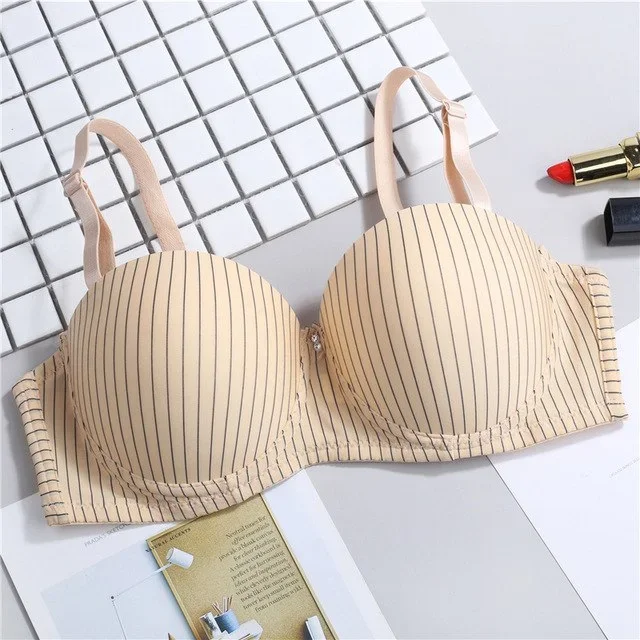 seamless-striped-push-up-bras-casual-thin-cup