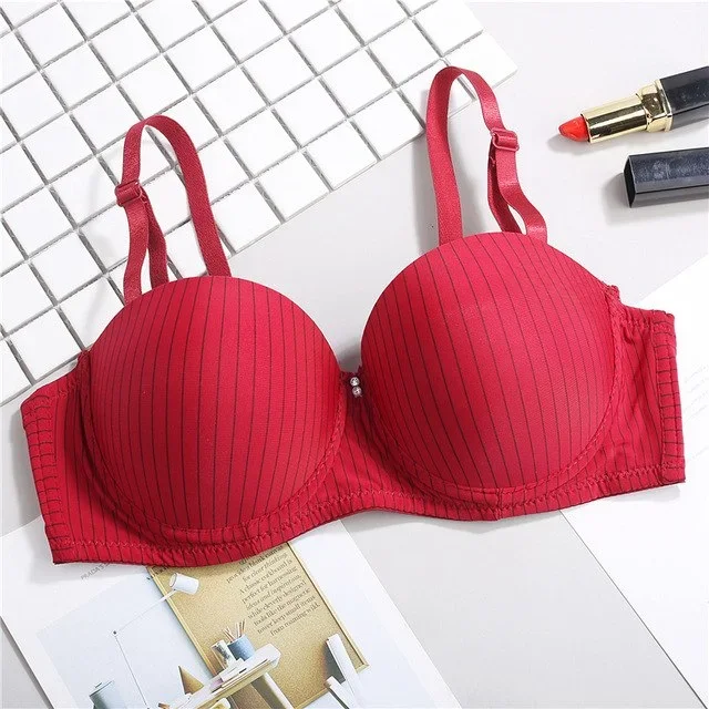 seamless-striped-push-up-bras-casual-thin-cup